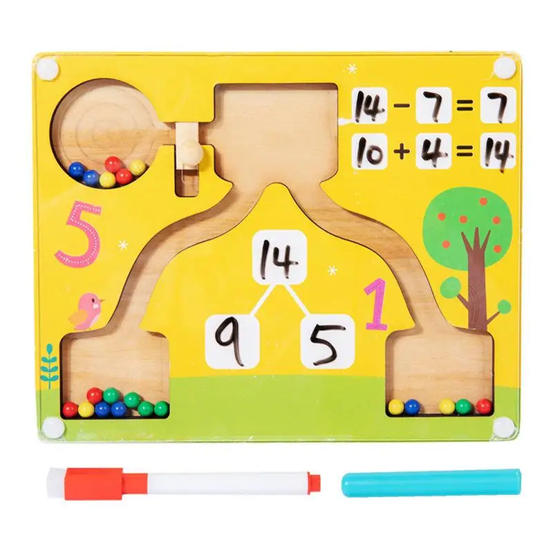 Magnetische tellen Spelletjes Wiskundespel Puzzelbord Houten tellen Doolhof Educatief Plezier Tellen Matching Games Montessori Speelgoed