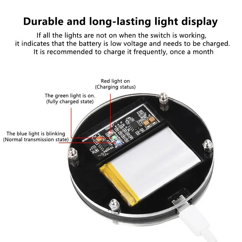 Generator sygnału o częstotliwości rezonansu Schumana DC 5V 7.83HZ, generator sygnałów z interfejsem Type-C, ładowalny generator impulsów falowych