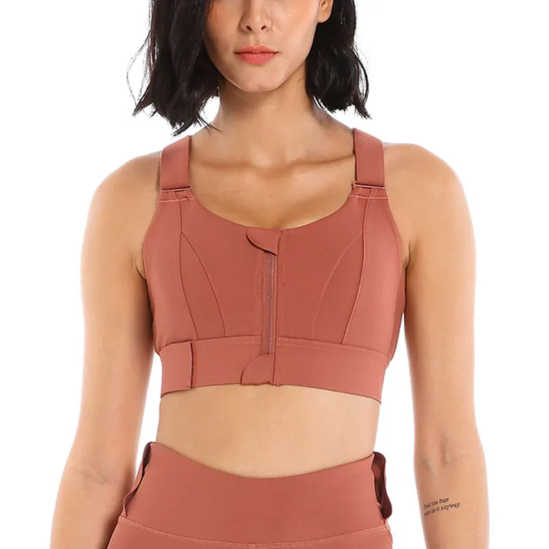 Phụ Nữ Dây Kéo Áo Ngực Thể Thao Tập Gym Yoga Crop Top Plus Kích Thước Thể Dục Thể Thao Quần Lót Nữ Dây Đeo Thắt Lưng Thể Hình Tập Yoga Áo Vest áo Ngực