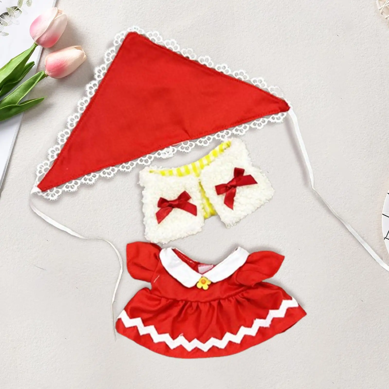 20cm roupas de boneca de pelúcia diy confortável elegante roupas de boneca dos desenhos animados acessórios de boneca de pelúcia animais de pelúcia roupas foto adereços