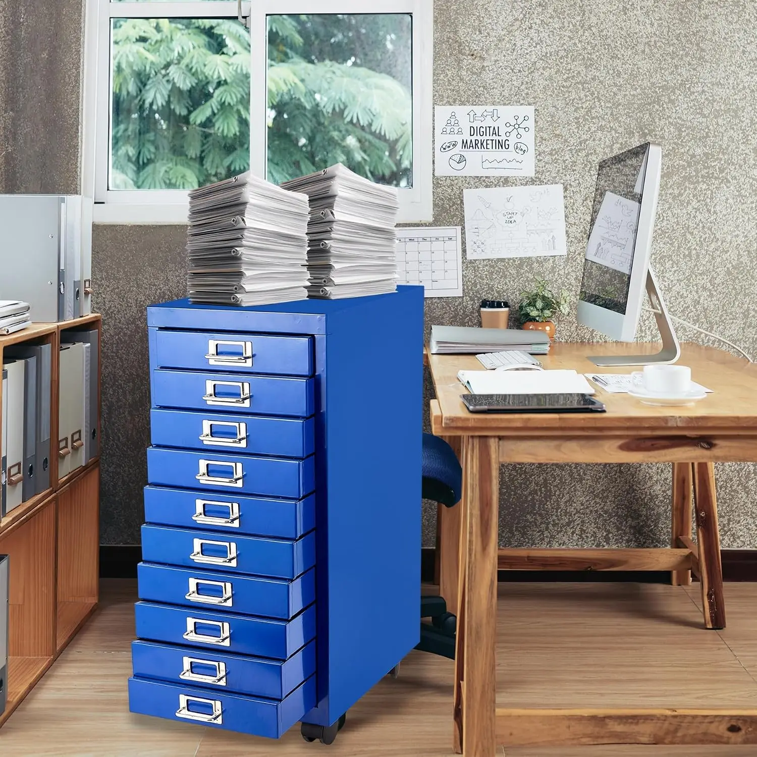 MINI Metal File Cabinet Document Organizer 10 Drawers for Home Office, Customized