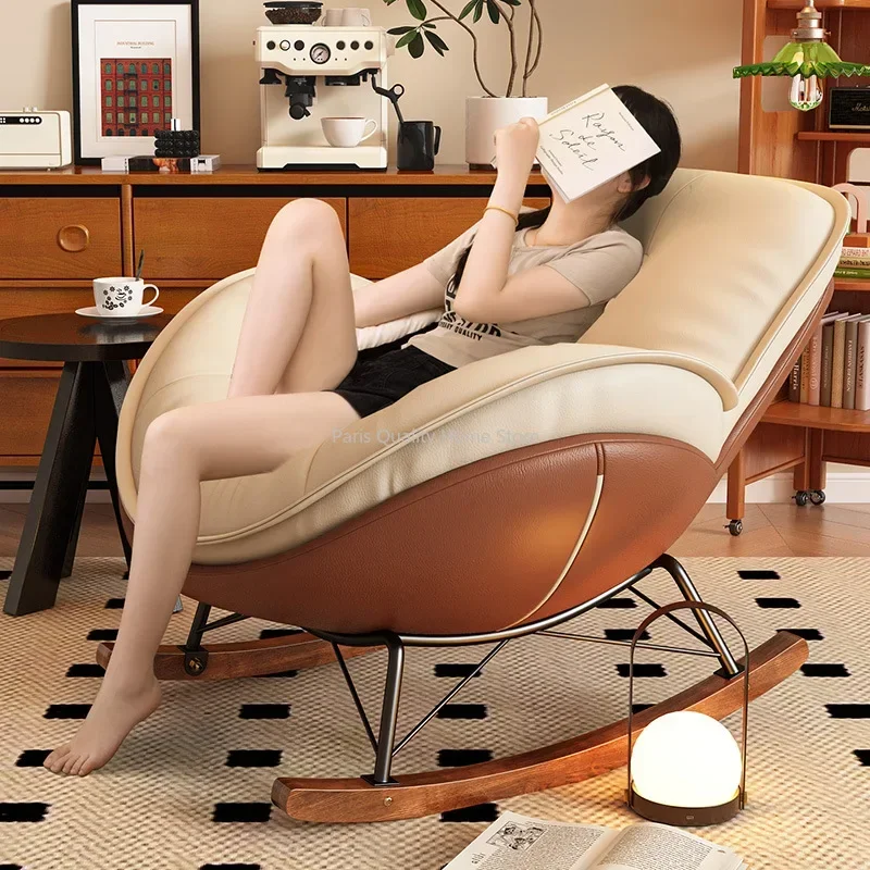 Living Room Lazy Sofa Rocking Chair Can Lie Down or Sleep in Bedroom Single Lounge Chair Home Balcony Leisure Chair Tatami Chair