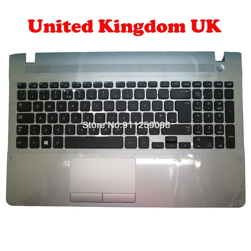 UK GR Laptop PalmRest&Keyboard For Samsung NP270E5J 270E5J Germany Upper Case With Touchpad Speaker New