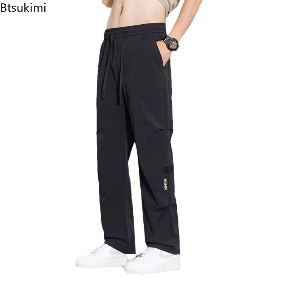 Cargo Pants Men's Spring and Summer Thin Sport Climbing Pants Straight Leg Mountain Casual Waterproof Quick Drying Wide Leg Long