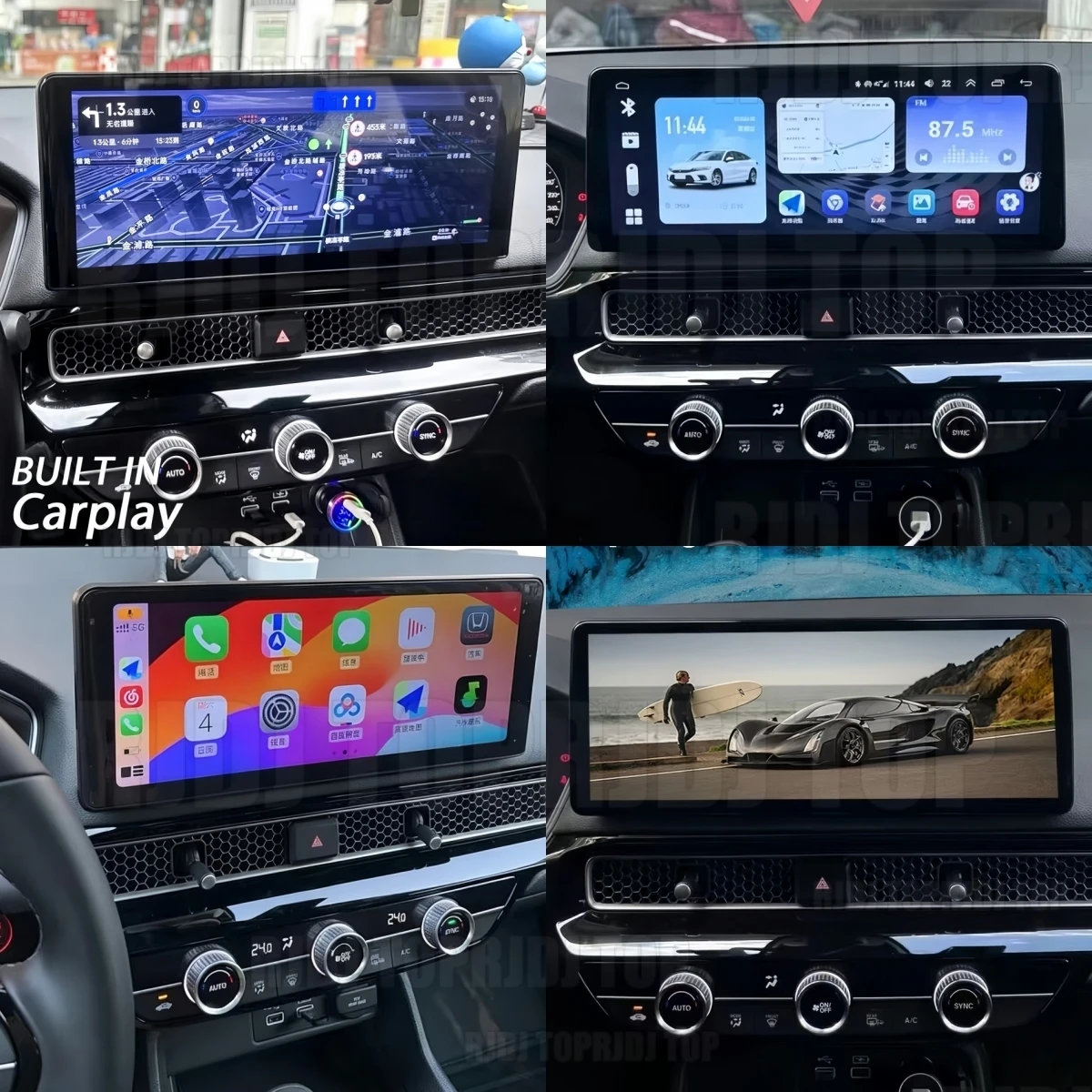 12.3“ Android Auto Car Radio GPS Navi Screen For Honda Accord Civic 2023 Multimedia Video Player Carplay Auto Stereo Head Unit