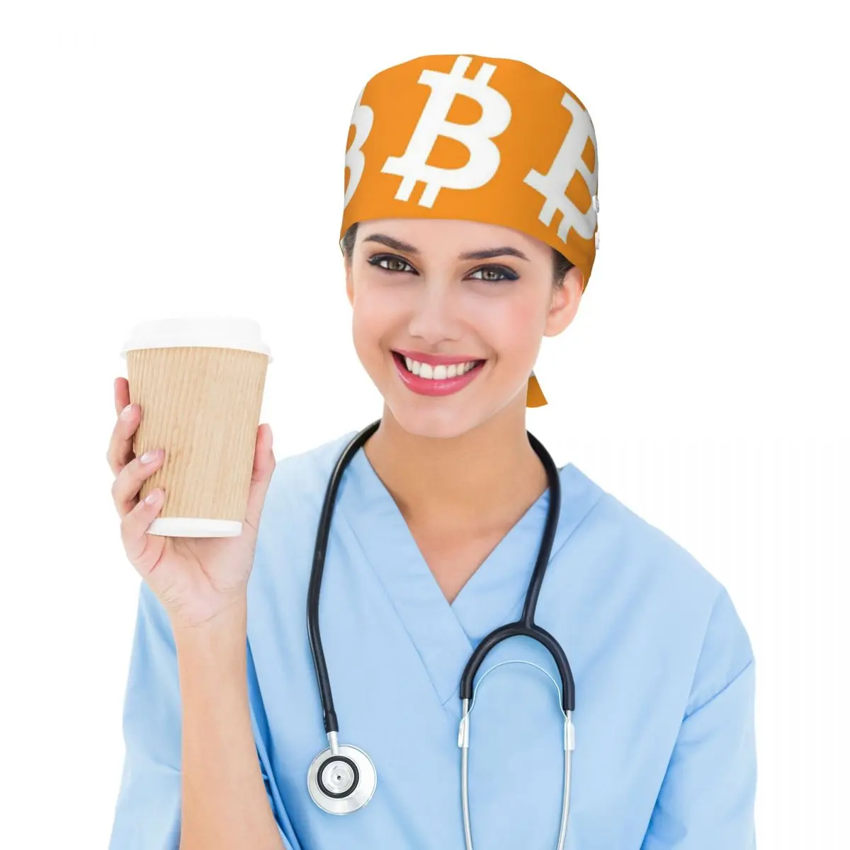 Bitcoin CPU Miner BTC Blockchain Cryptocurrency Scrub Hat Doctor Working Surgical Cap Men Women Adjustable Nursing Caps Dentist