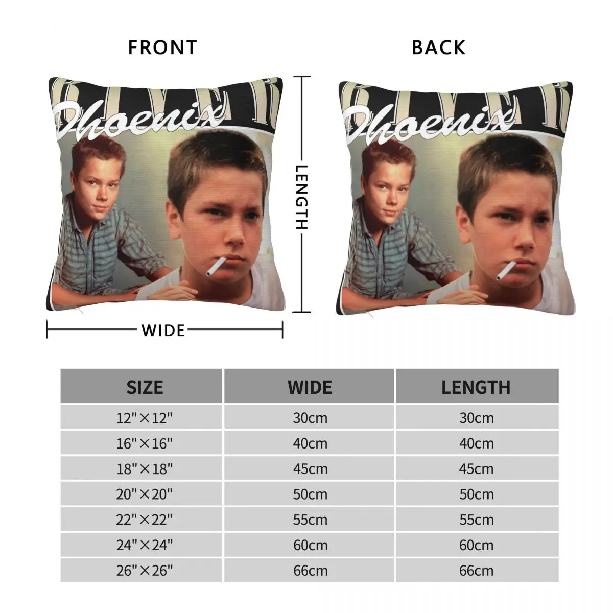 River Phoenix Stand By Me Square Pillowcase Polyester Linen Velvet Printed Decorative Throw Pillow Case Home Cushion Cover 18
