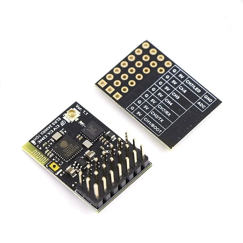 Receptor ELRS 2,4G PWM 7CH CRSF compatible con ELRS V3.2 PWM/CRSF protocolo conmutable antena de tubo de cobre para Dron RC FPV ala fija