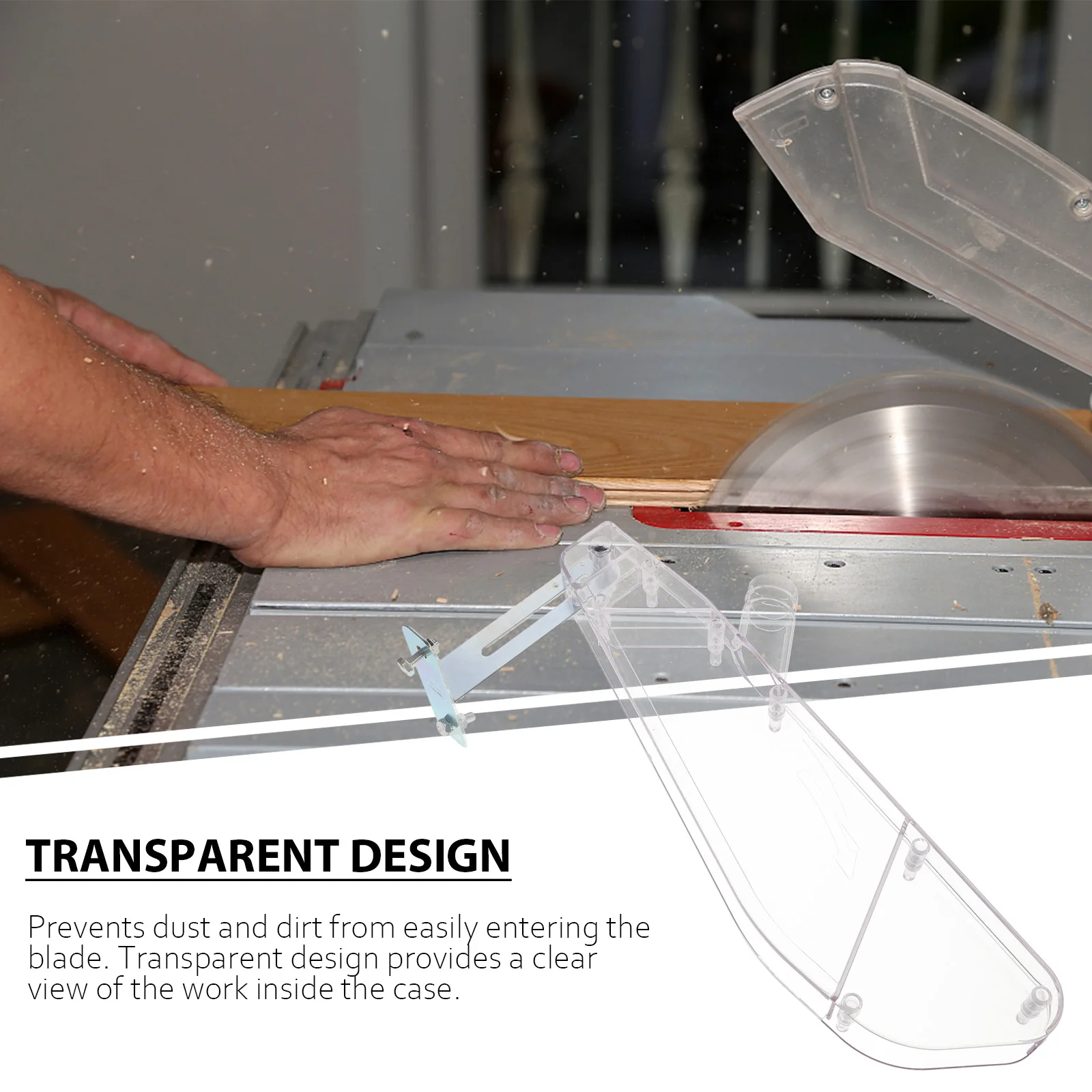 

Table Saw Blade Cover Saw Protector Plastic Durable Transparent Protective Guard Safety Vacuum Compatible 4-10 Inch Splitting
