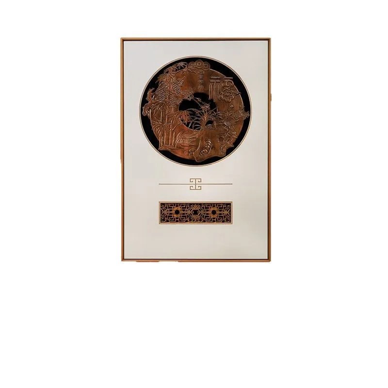 Word painting 2 retro advanced solid wood decoration painting wood carving wall incense camphor wood