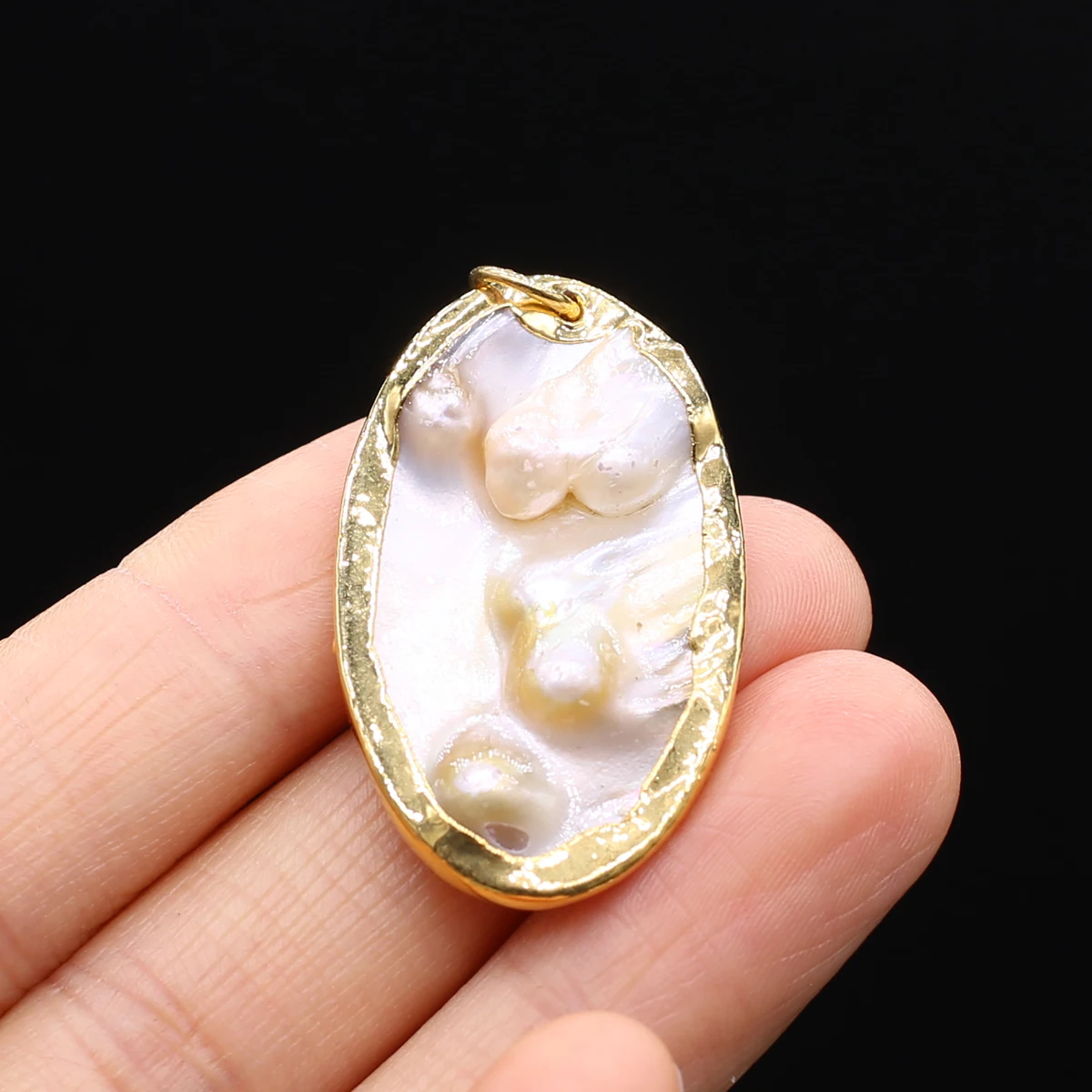 1PCS Natural Shell Pearl Metal Wrapped Pendant Earrings of Various Shapes DIY Making Women Charm Jewelry Materials Accessories view 3