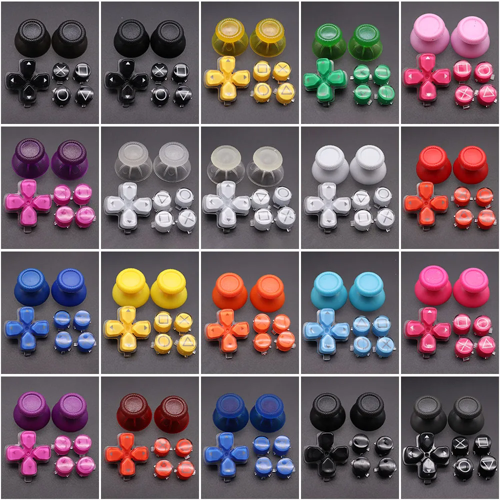 For PS5 Controller Gamepad D-Pad A B X Y Cross Crystal Button Replacement Direction Function Key thumb Stick Grip Cap