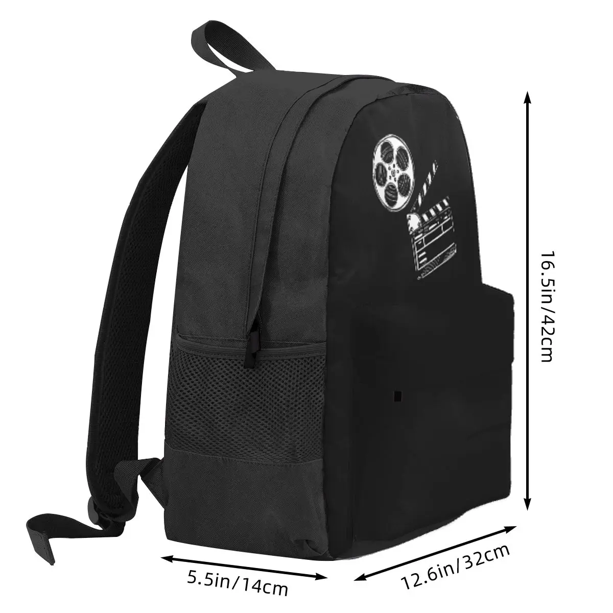 Movies, Film And Clapperboard Backpack Daypack Large Capacity Kids BookBag School Bag Shoulder Bags for Men Women