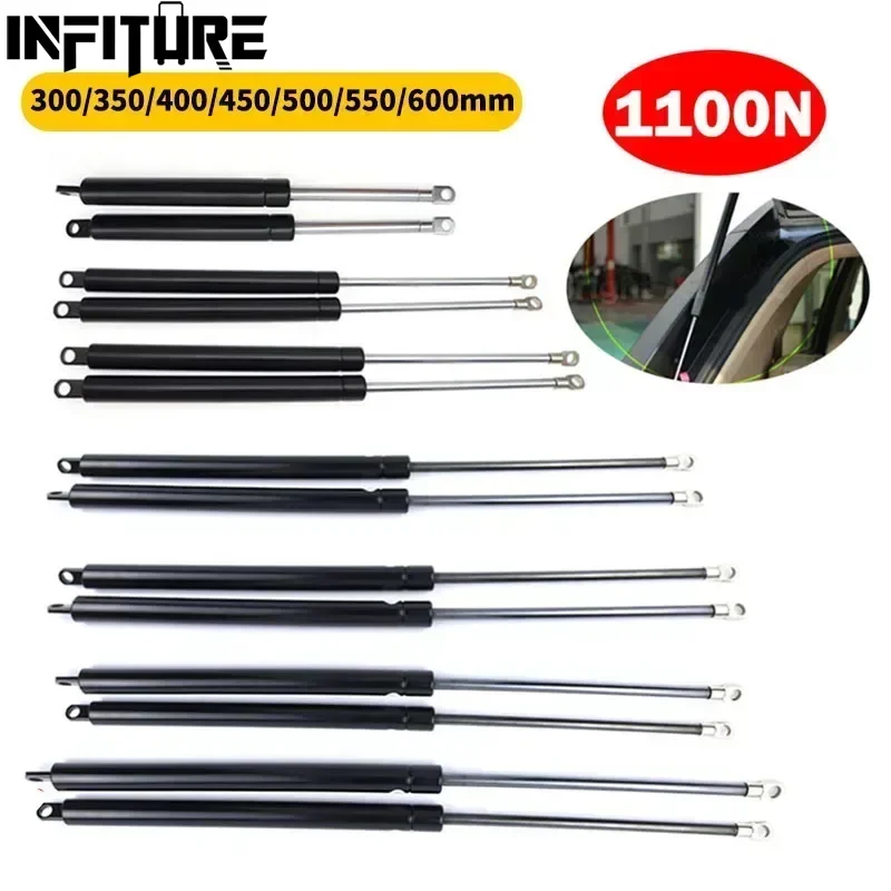 2pcs 1100N 300-600mm Car Gas Struts Bonnet Hood Trunk Tailgate Shock Lift Strut Support Bar Gas Spring Bus Bed Truck Boat Window