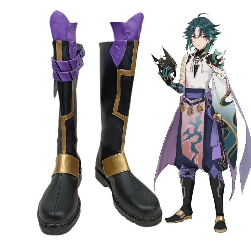 New Game Genshin Impact Xiao Cosplay Shoes Costumes Halloween Role Play Dustomized