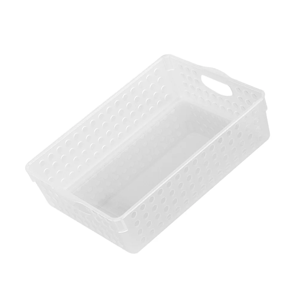 File Storage Basket Plastic Desktop Hollow Out Solid Color White Large Size Office Organizer Document Holder File Kep Paper