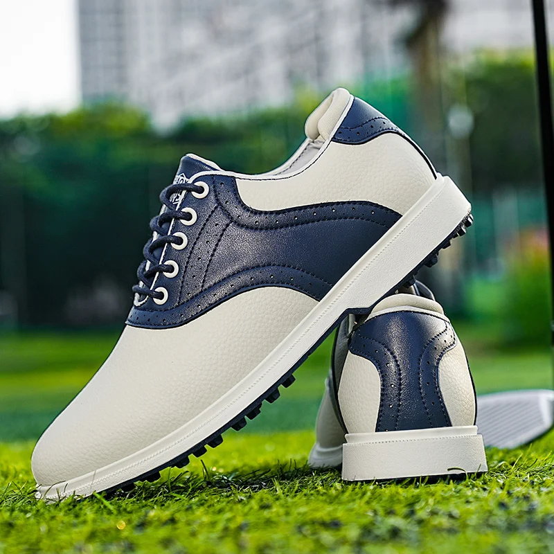 

New Golf Shoes for Men Genuine Leather Golf Training Mens Black White Athletic Shoes Man Brand Golf Sneakers Man 39-47