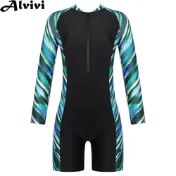 Costume da bagno intero per bambina Rash Guards manica corta con cerniera costume da bagno costume da bagno ad asciugatura rapida costumi da bagno da spiaggia da surf