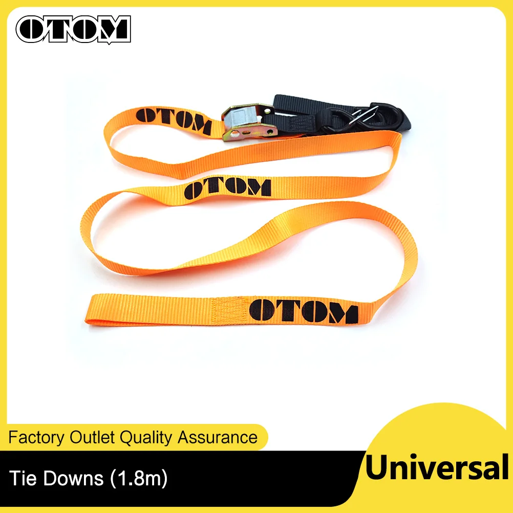 OTOM Motorcycle Universal Trailer Rescue Belt Tie Downs Strap 1.8m Tie Downs Tension Rope Strap Strong Ratchet Belt