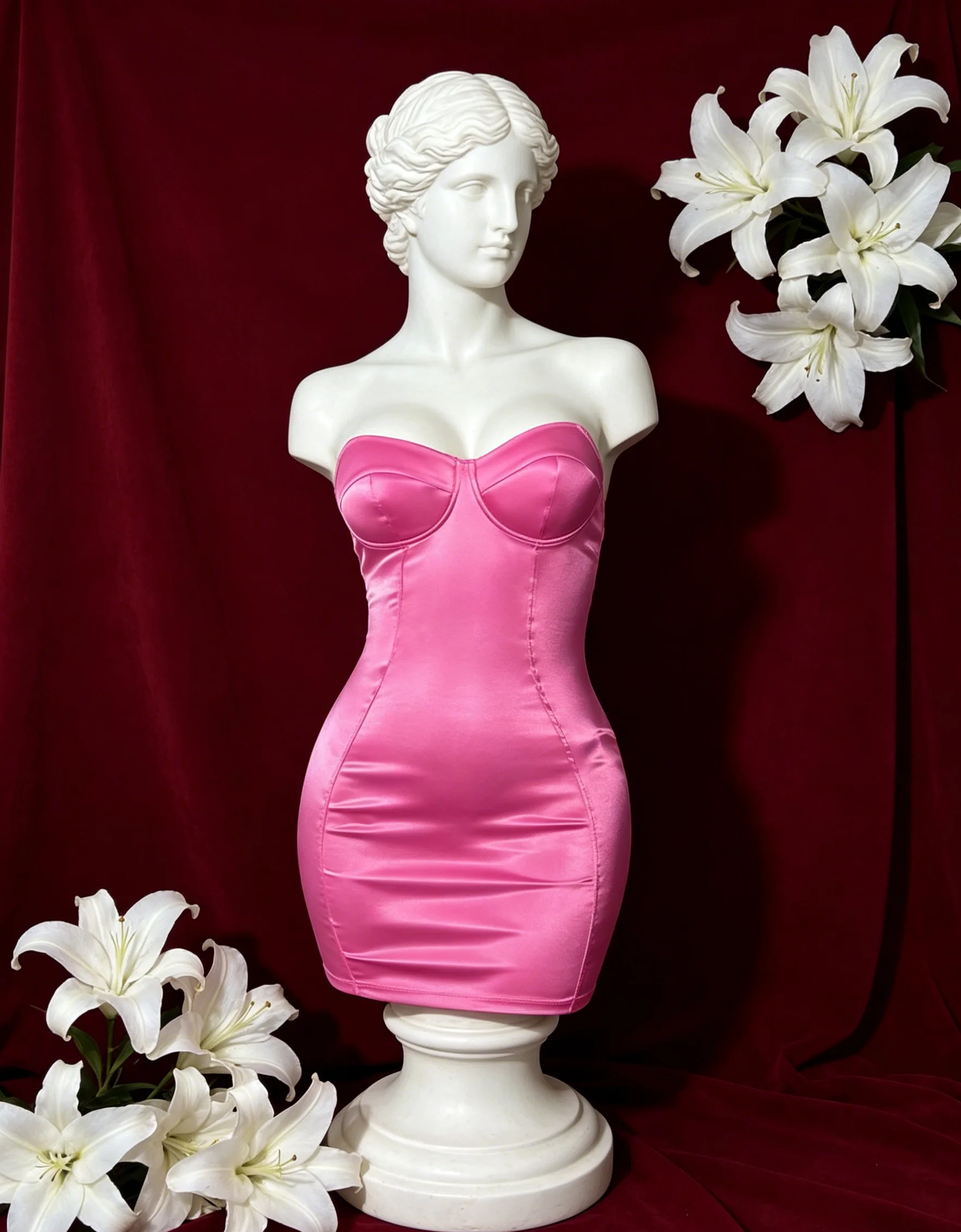 【 Fragments.SPECIAL LINK:THE MASCOT'SLITTLE GIFT.】Refined Strapless Bustier Satin Elegant Timeless Formal Night Mini Dress
