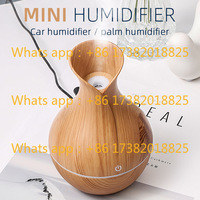 130ml Wood Aroma Diffuser - USB Mini Essential Oil Humidifier (Ultrasonic Cool Mist, 7-Color LED Mood Light, Auto Shut-Off）