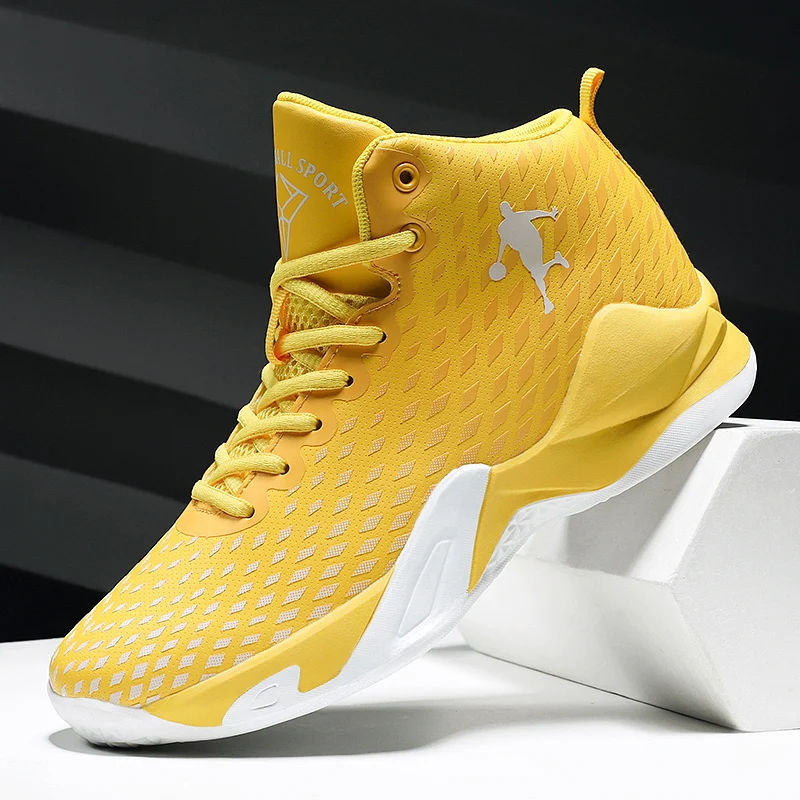 2024 Men Basketball Shoes Basket Sneakers Women Sport Shoes Unisex Men Fitness Trainers Size 36-45 Yellow Shoes Zapatos Mujer