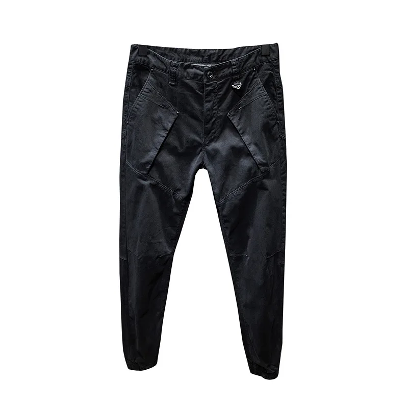 

Новые осенние и зимние мужские повседневные брюки, рабочая одежда, брюки с несколькими карманами, свободные повседневные мужские шаровары большого размера с манжетами