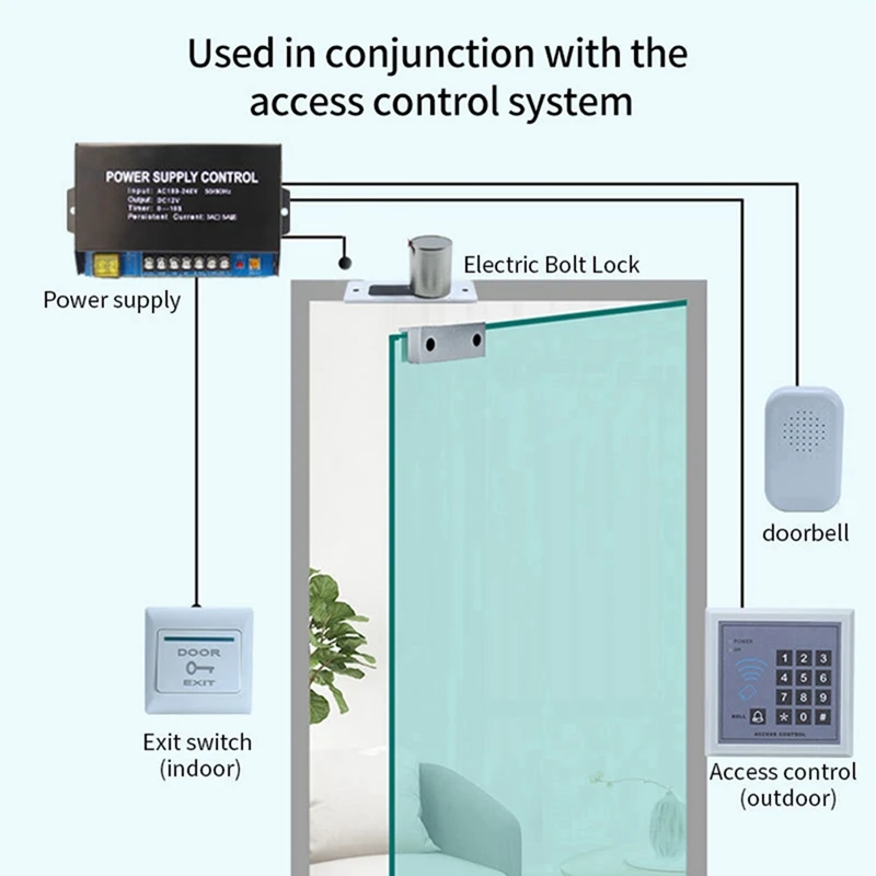 Waterproof Electronic Drop Bolt NC Door Lock DC 12V Induction Auto Deadbolt For Enhanced Daily Security
