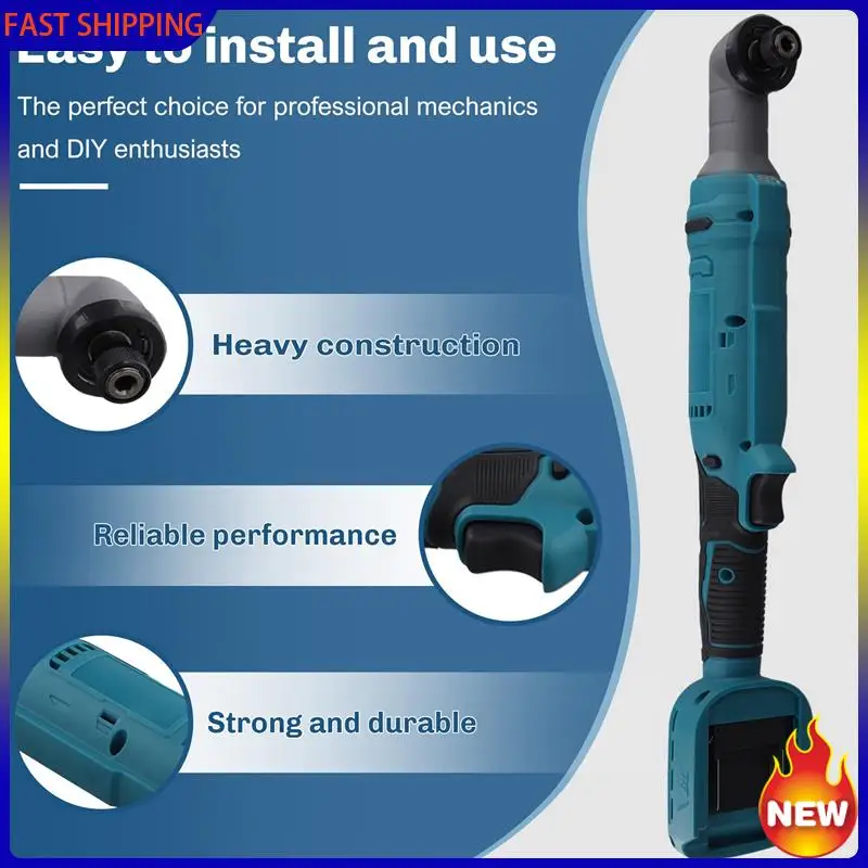 

Especial 2X Cordless Impact Wrench Brushless 90 Degree Right Angle Small Electric Ratchet Wrench 1/4 Collet For 18V