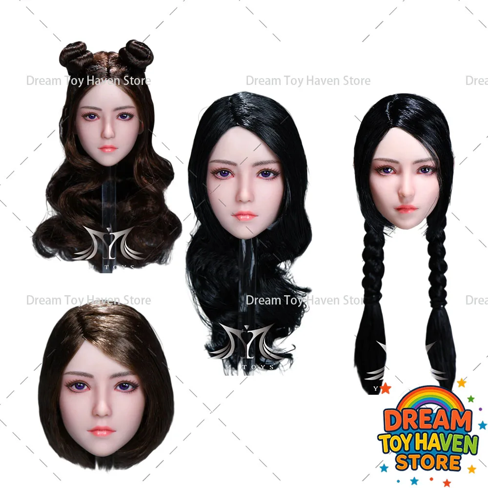 

YMTOYS YMT070 масштаб 1/6, женская голова, скульптура Сяо Кан, милая азиатская модель головы девушки, подходит для 12-дюймовой экшн-фигурки, куклы для тела