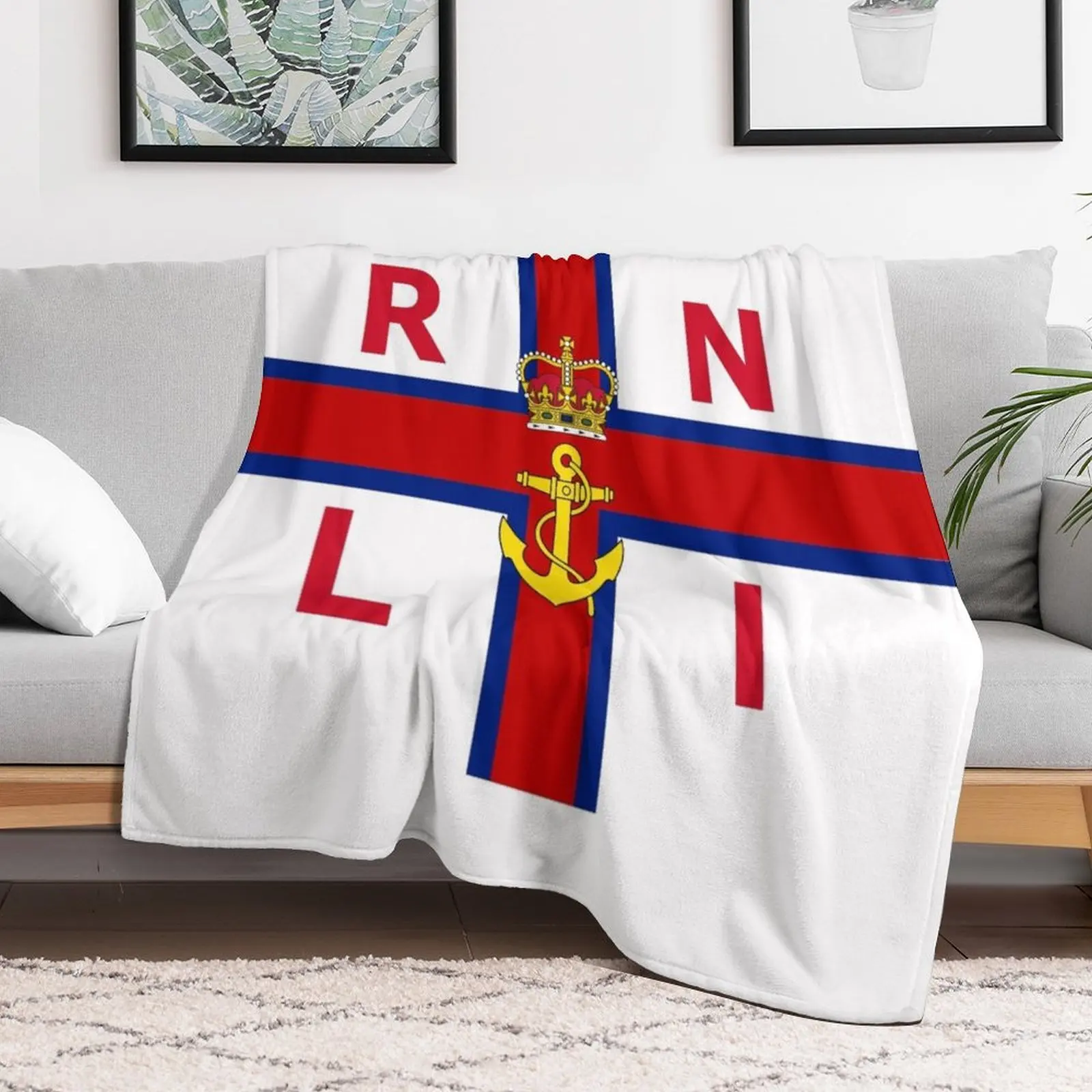 Royal National Lifeboat Institution flag second 2 Throw Blanket Sofa Quilt Retros Blankets