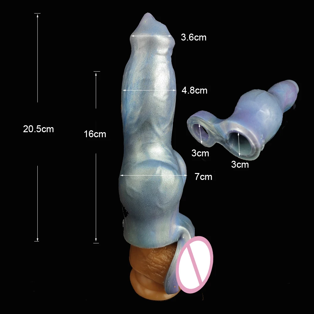 FAAK Dog Knot Penis Sleeve With Anti-drop Ring Soft Silicone Cock Enlargement & Extender Sex Toys For Men Male Masturbator