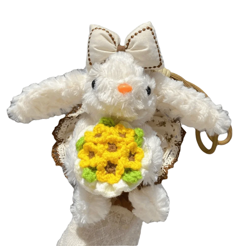 Kreatywny Królik Zawieszka Opadające Uszy Kokardka Kreskówkowa Dekoracja Wisząca Prezent