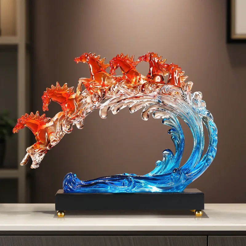 

Statuette,Win Instant Success Art Decoration Living Room TV Cabinet Wine Cabinets Office Desktop Figurine Horse Decoration Resin