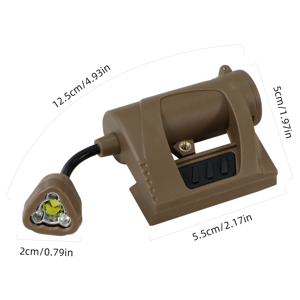 BOOIU 3-Mode LED Tactical Helmet Light for Outdoor Night Activities - Laser Hunting Cycling Fishing Helmet Lamp