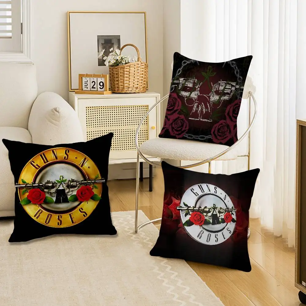 G-Guns-S N Roses Cushion Cover Inches Farmhouse Decor Home Throw Pillow Covers for Couch Decorations