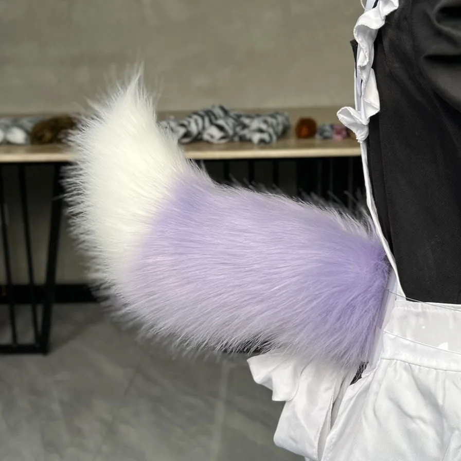 

Furry Electric Tails Moving Shake Tail Costume Accessory Black Brown White Fox Wolf Style Halloween Cosplay Anime