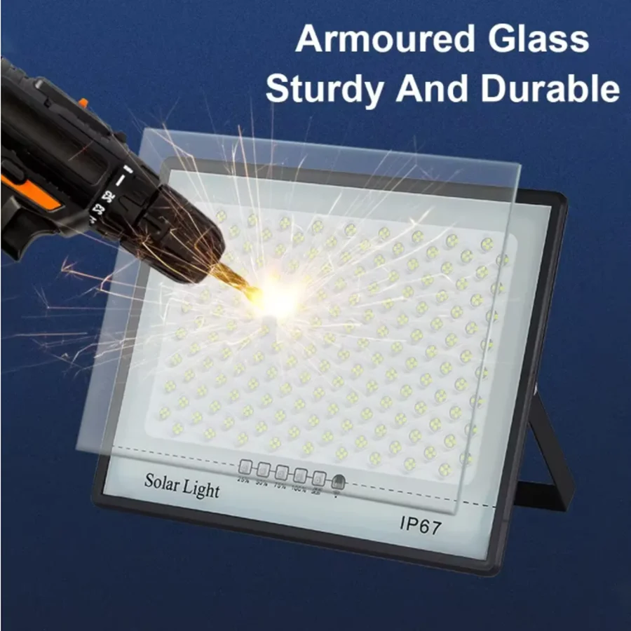 Outdoor Solar Flood Light Patio Light Garage Light with Remote Control Indicator Light IP67 For Outdoor Patio Garden Billboards