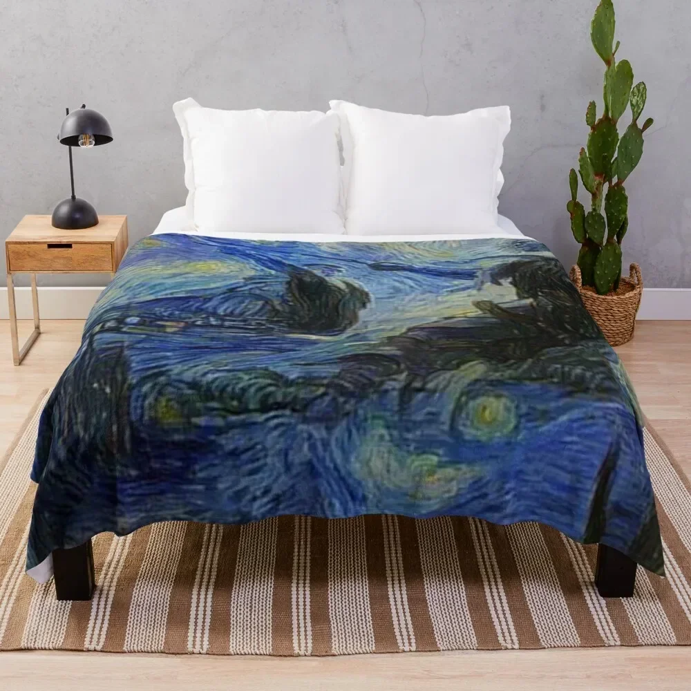 Drizzt Do'Urden vs Artemis Entreri Forgotten Realms Starry Night Throw Blanket Beautifuls Beach Blankets