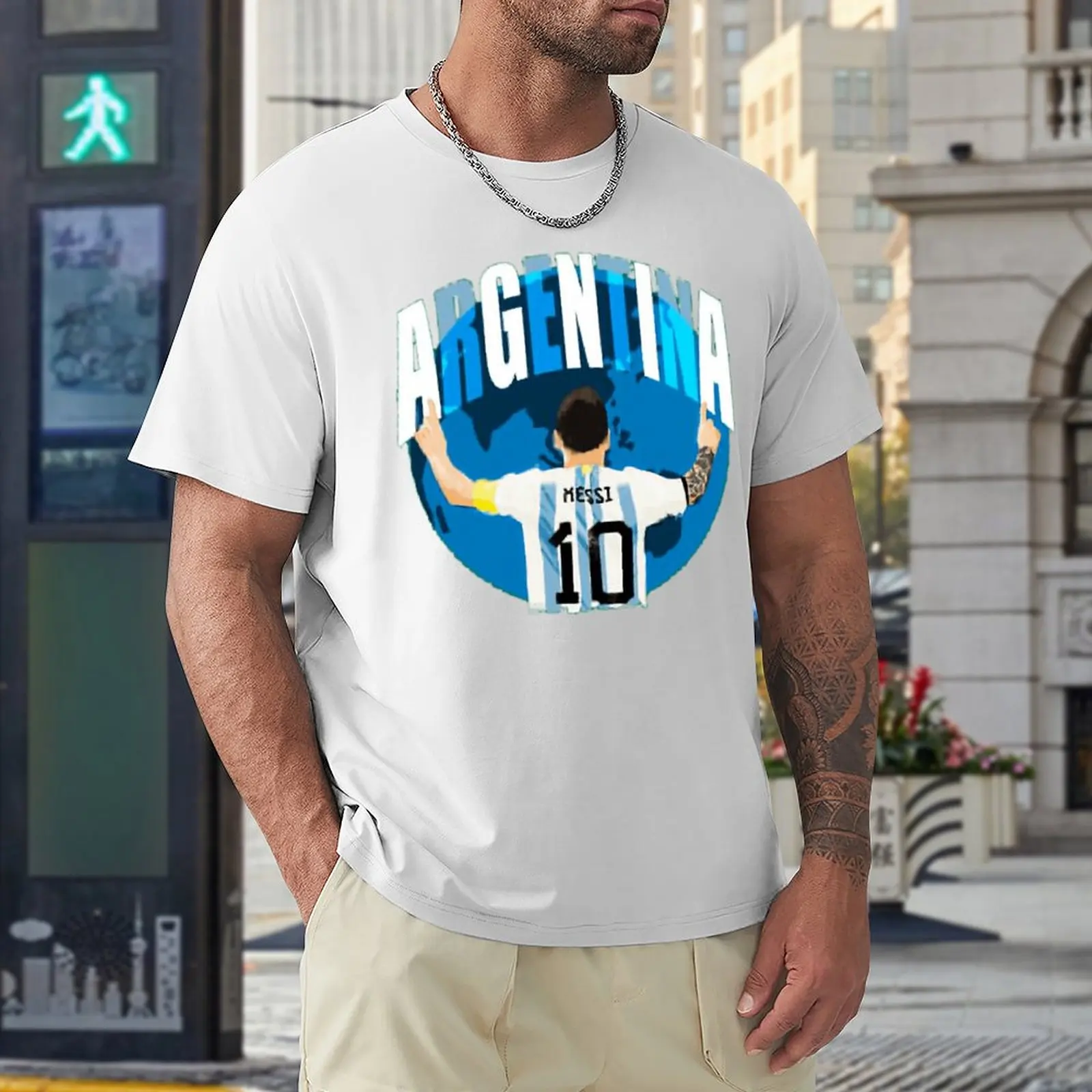 Tees CELEBRATION Lionel And Andrés And Messi And Argentina No.10 GOAT Caricature 53 Unique Sports Travel Eur Size High Grade