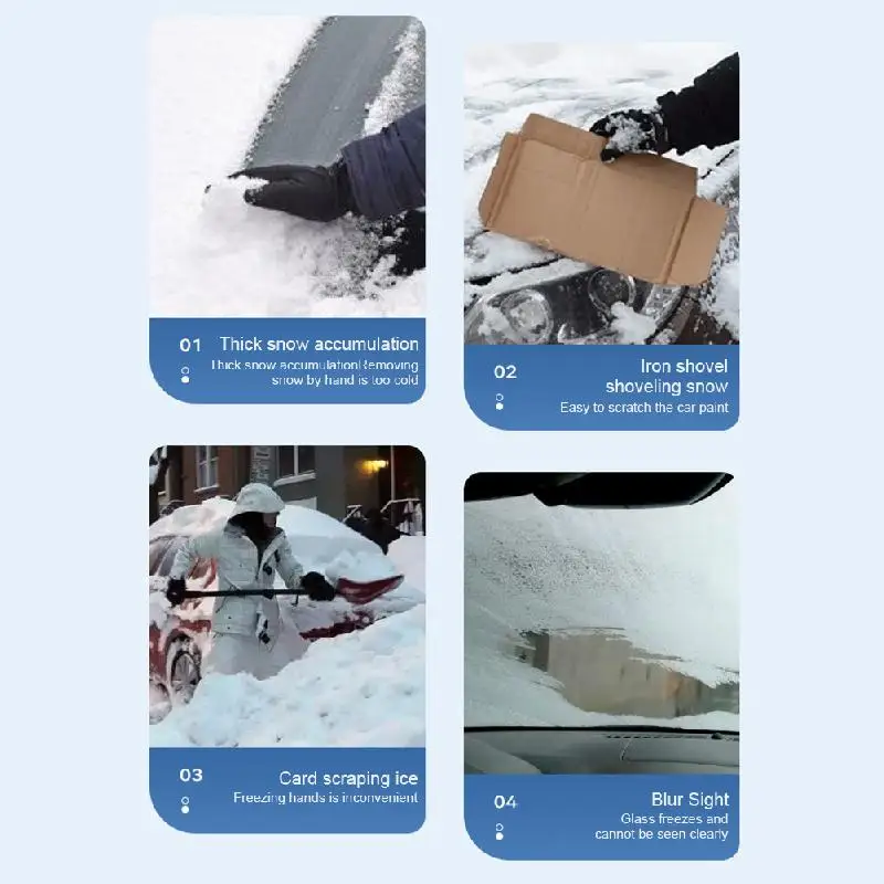 Car Windshield Wiper Snow Removal Brush Removable Snow Shovel Extended EVA Cleaning Tool Broom Cleaning Accessories