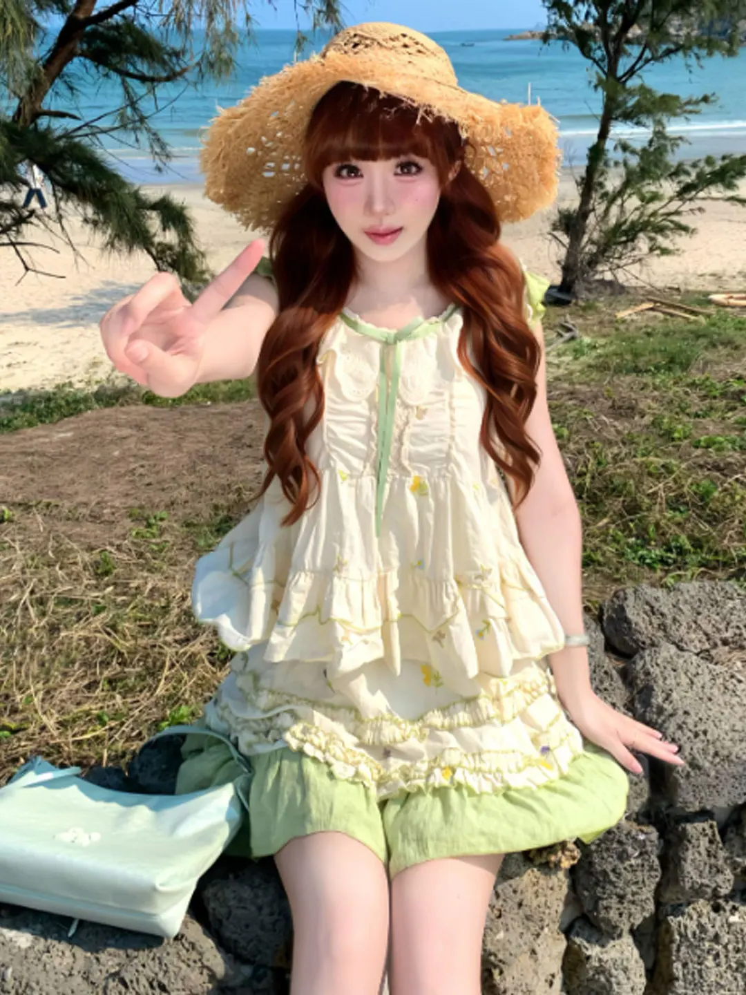 

Summer Sweet Style Matching Set Short Sleeve T-Shirt And Skirt Comfortable Breathable Cotton Material Youthful Look
