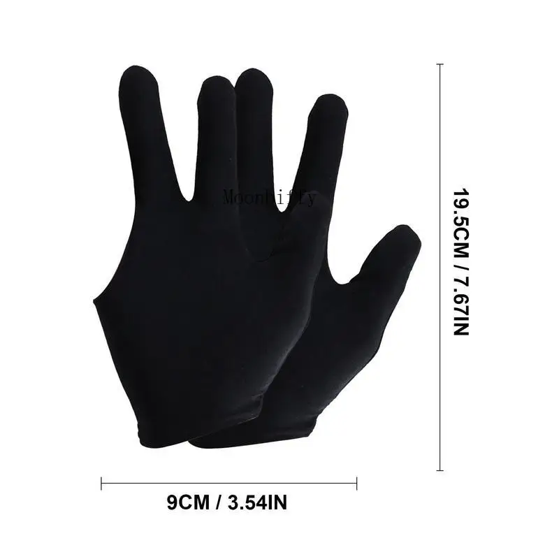 Billiards Glove 1pc Three-finger Pool Players Gloves Embroidered Slip-proof Breathable Billiard Gloves Left Hand Protective