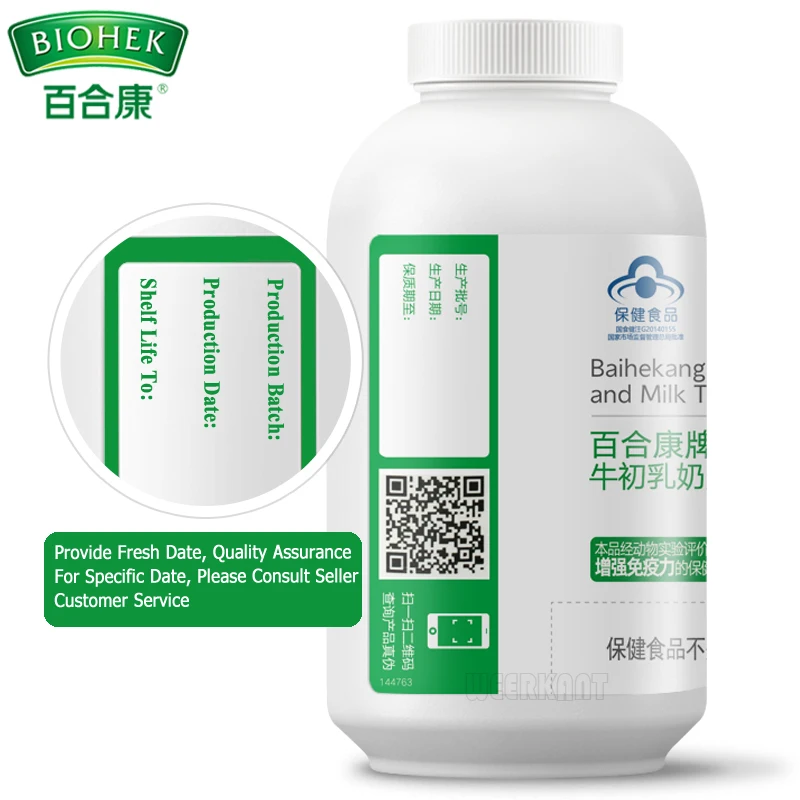 Bovine Colostrum and Cow Milk Powder Chewabl Tablets for Adult Adolescent Rich Lactoferrin