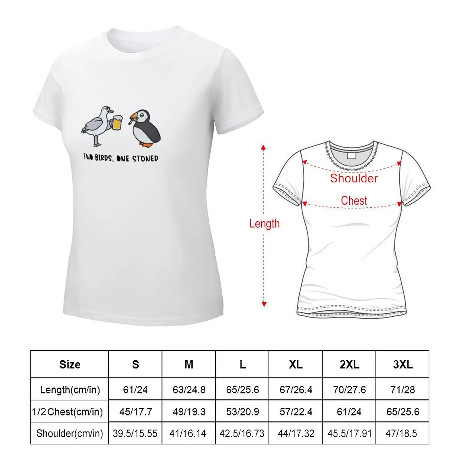 TWO BIRDS ONE STONED T-shirt FOR MENS & WOMENS T-shirt tees Blouse summer clothes for Women