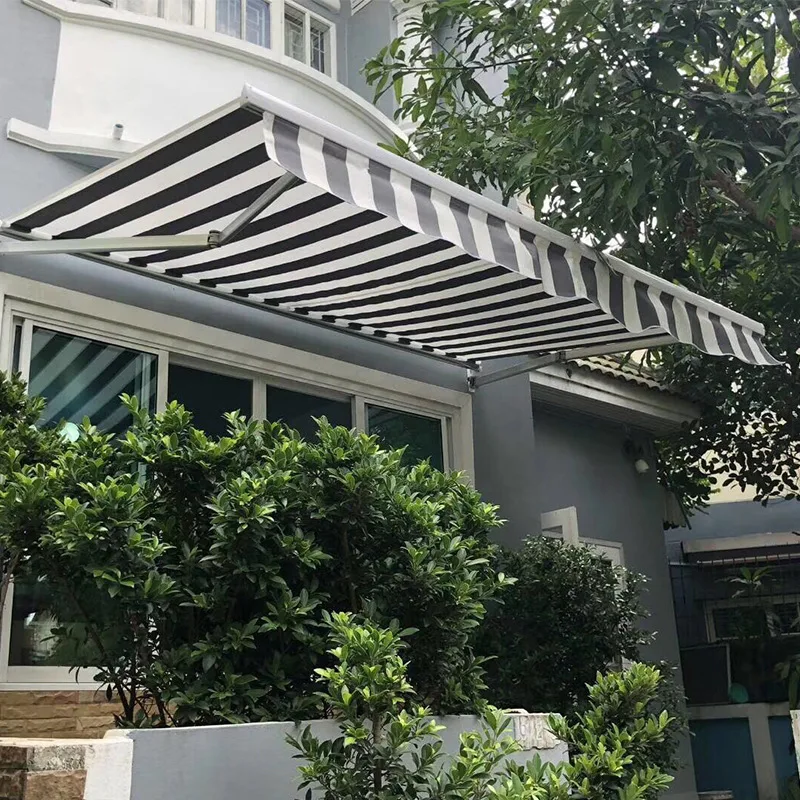 Wholesale supply canopy awning folding telescopic canopy canopy canopy, shop outdoor hand-cranked aluminum alloy awning