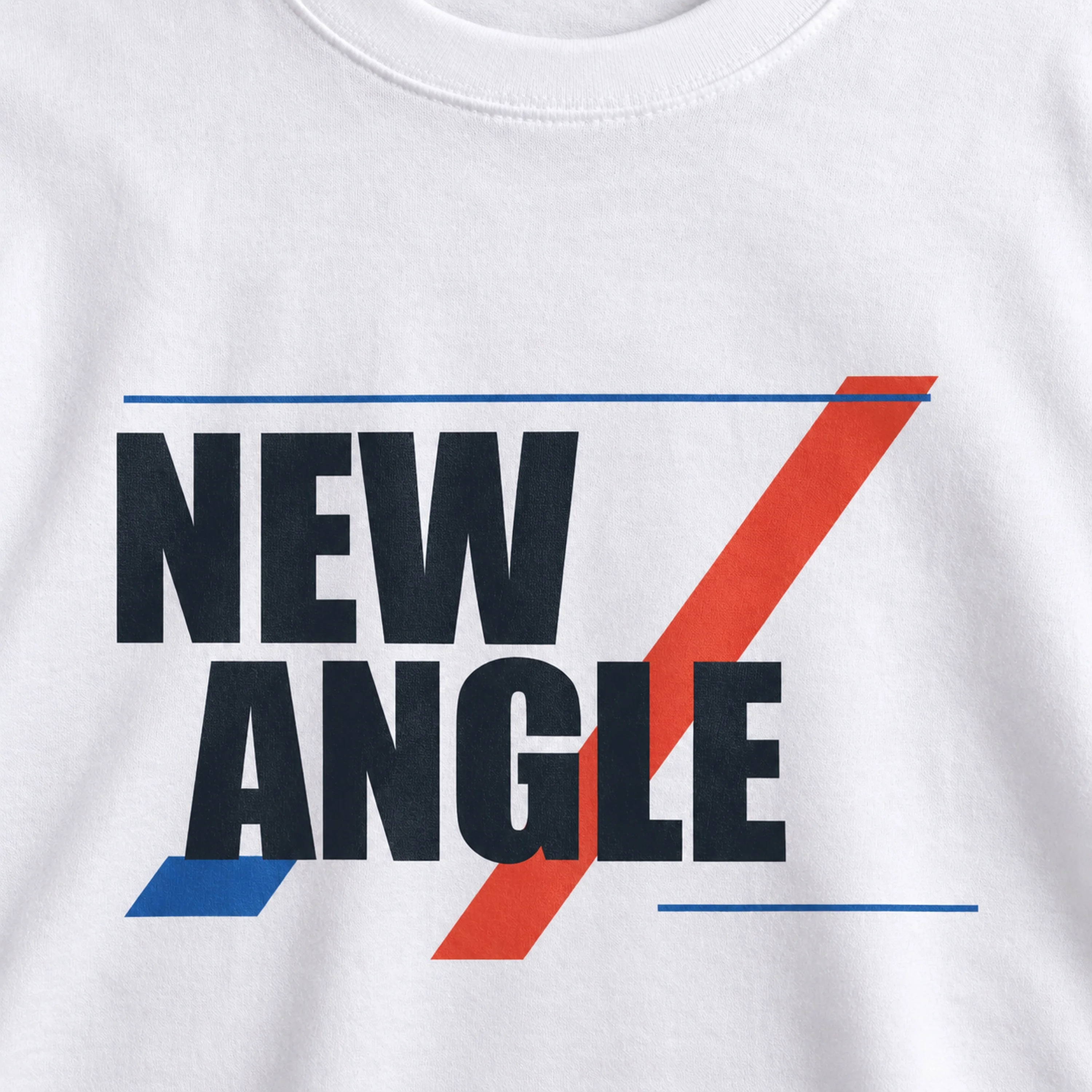 New Angle Typographic Graphic Crewneck T-Shirt