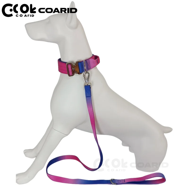 

Heavy Duty No Pull Training Collar Military Tactical Dog Collar Adjustable Nylon with 2 Rings Reflective Gradient for Large Medi