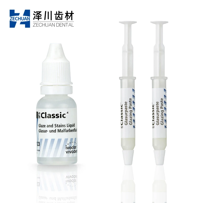 ivoclar vivadent IPS Classic Glasurpaste Glazing Paste 3g Glaze/Stains Liquid Glasur-und Malfarbenfluid 15ml