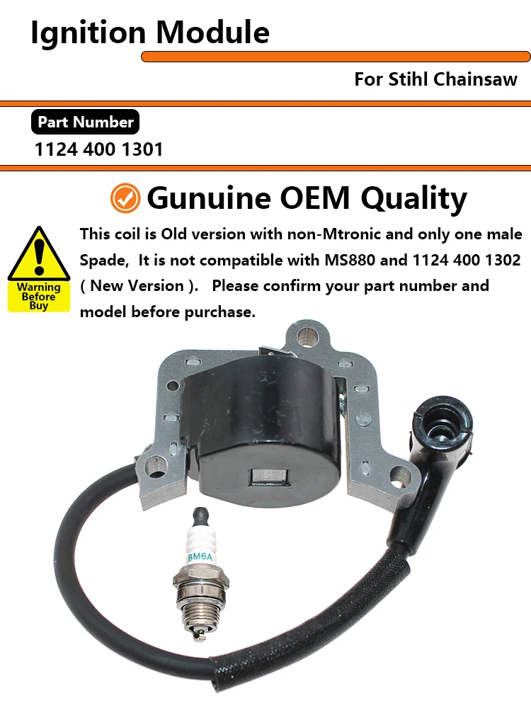 VILLE Tech Coil pour Stihl, 088, Ms880, 1124, 400, 1301, ancienne version avec trois trous de vis